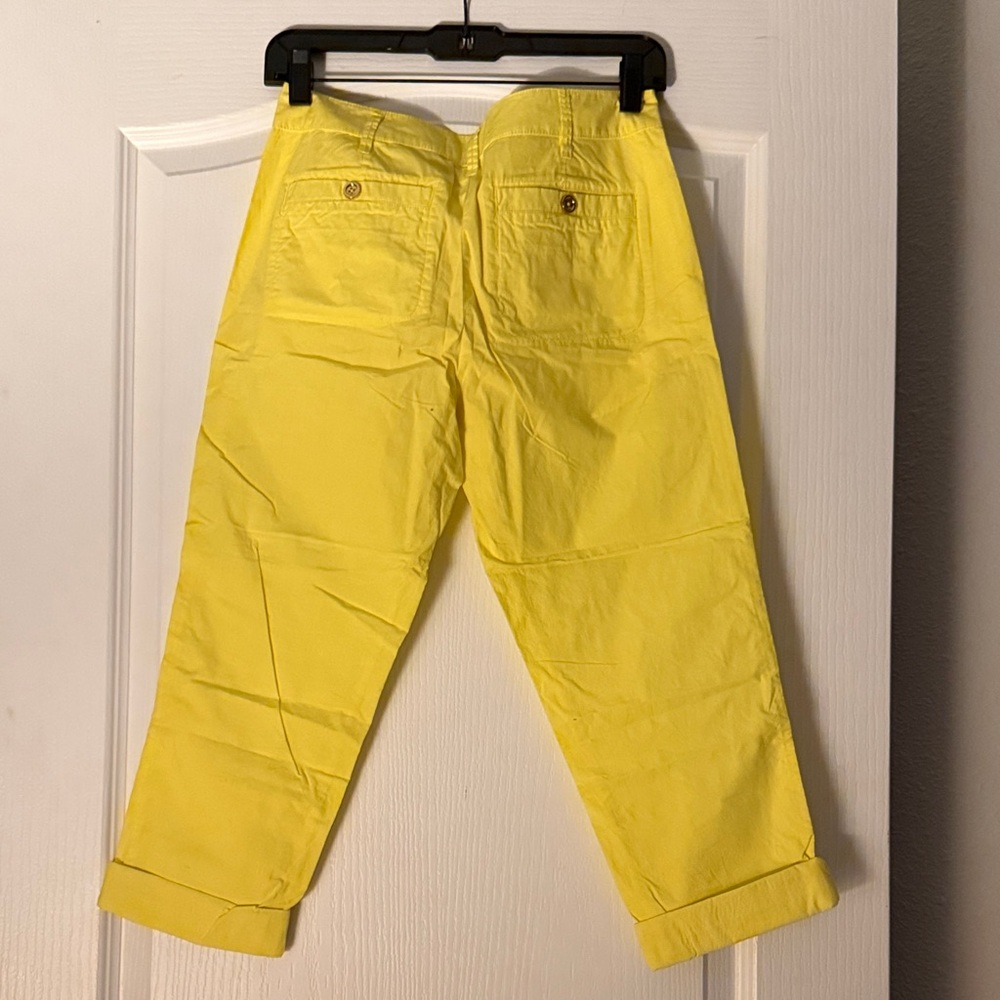 New York & Company Bright Yellow Cropped Pants - Picture 6 of 7